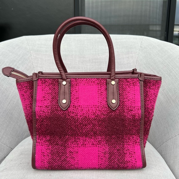 NWOT Kate Spade Tweed Plaid Hand Or Shoulder Bag - Picture 2 of 8